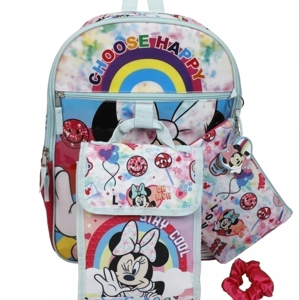 𝅺MINNIE Mouse Backpack, 5 Piece Set